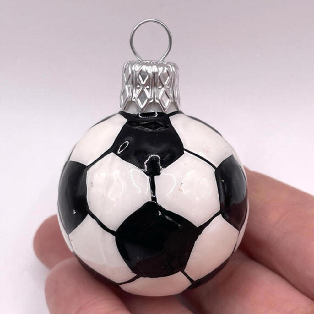 Vintage Kurt S Adler Soccer Bear And Glass Soccer Ball Christmas Ornaments - Picture 2 of 5